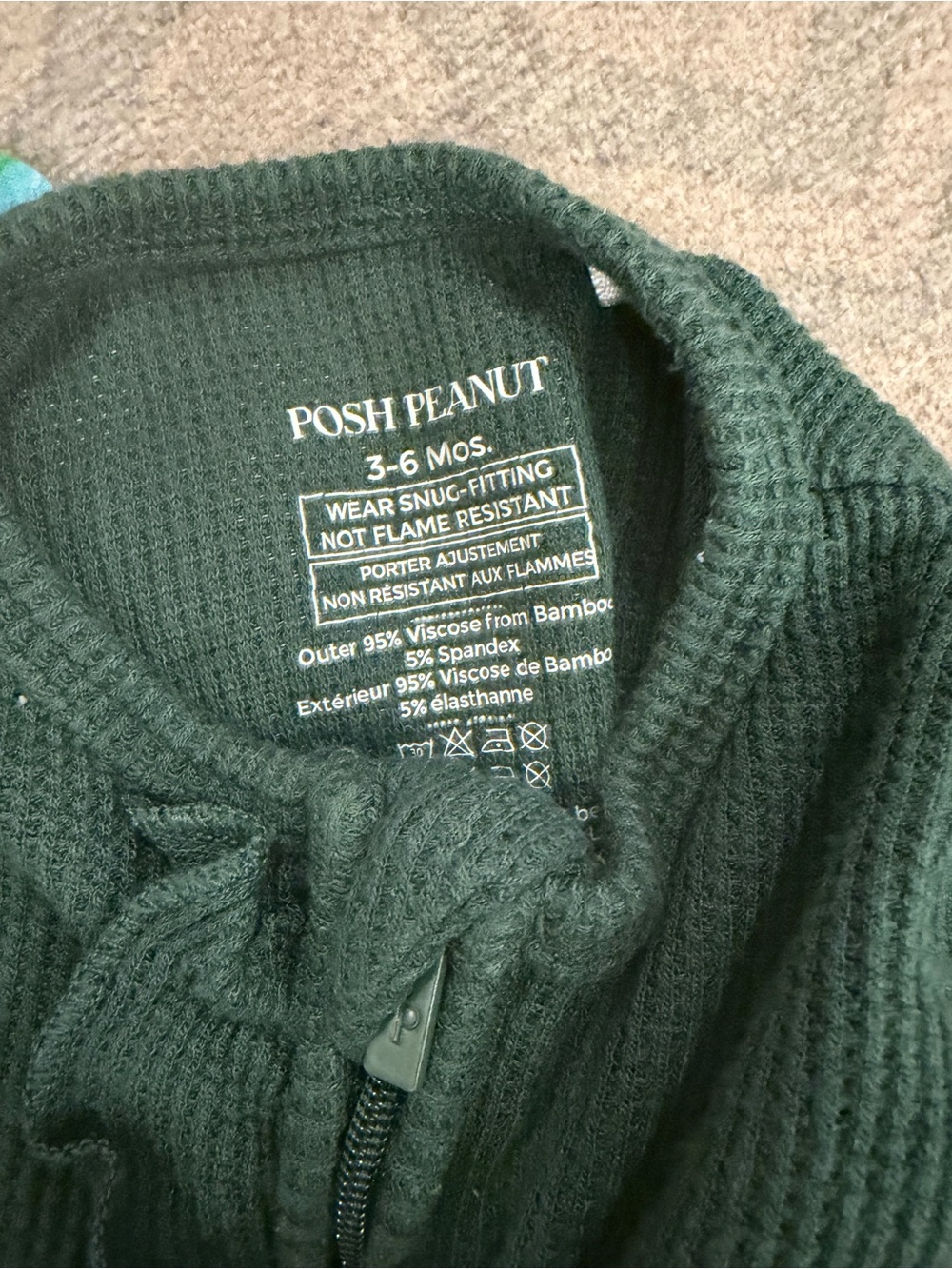 Posh Peanut ribbed green pajamas